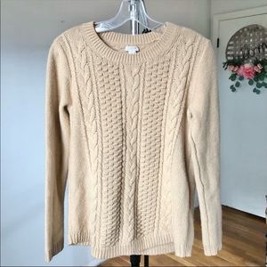 J.Crew Factory Khaki Wool Blend Chunky Knit Sweater